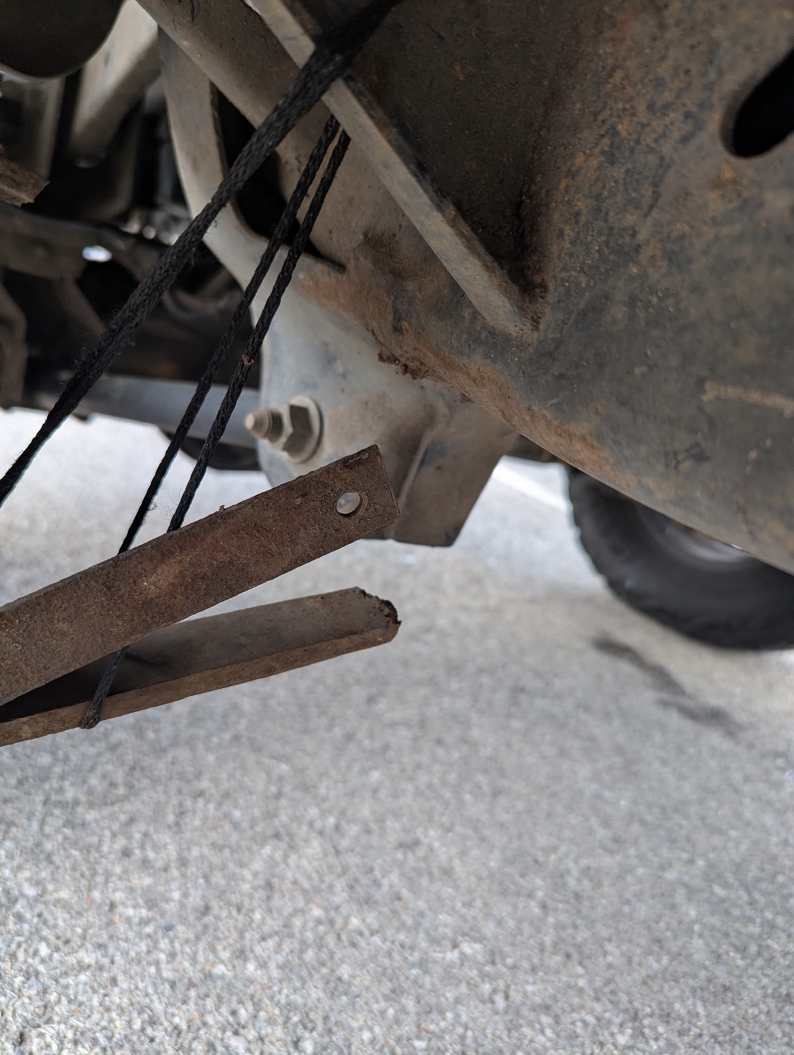 Detached steel truck step mounting support before welding in Birmingham