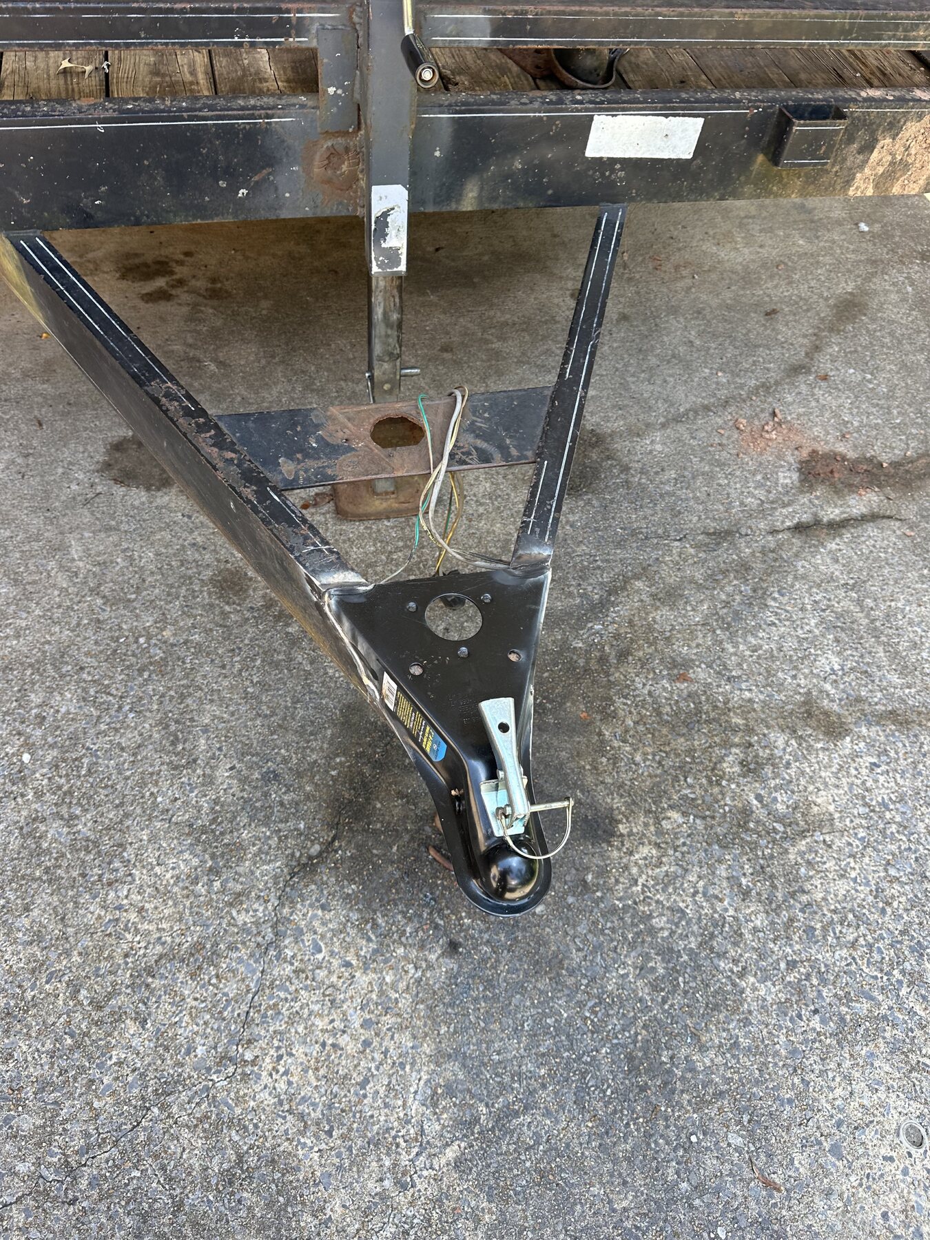 Completed replacement trailer hitch welded in Anniston